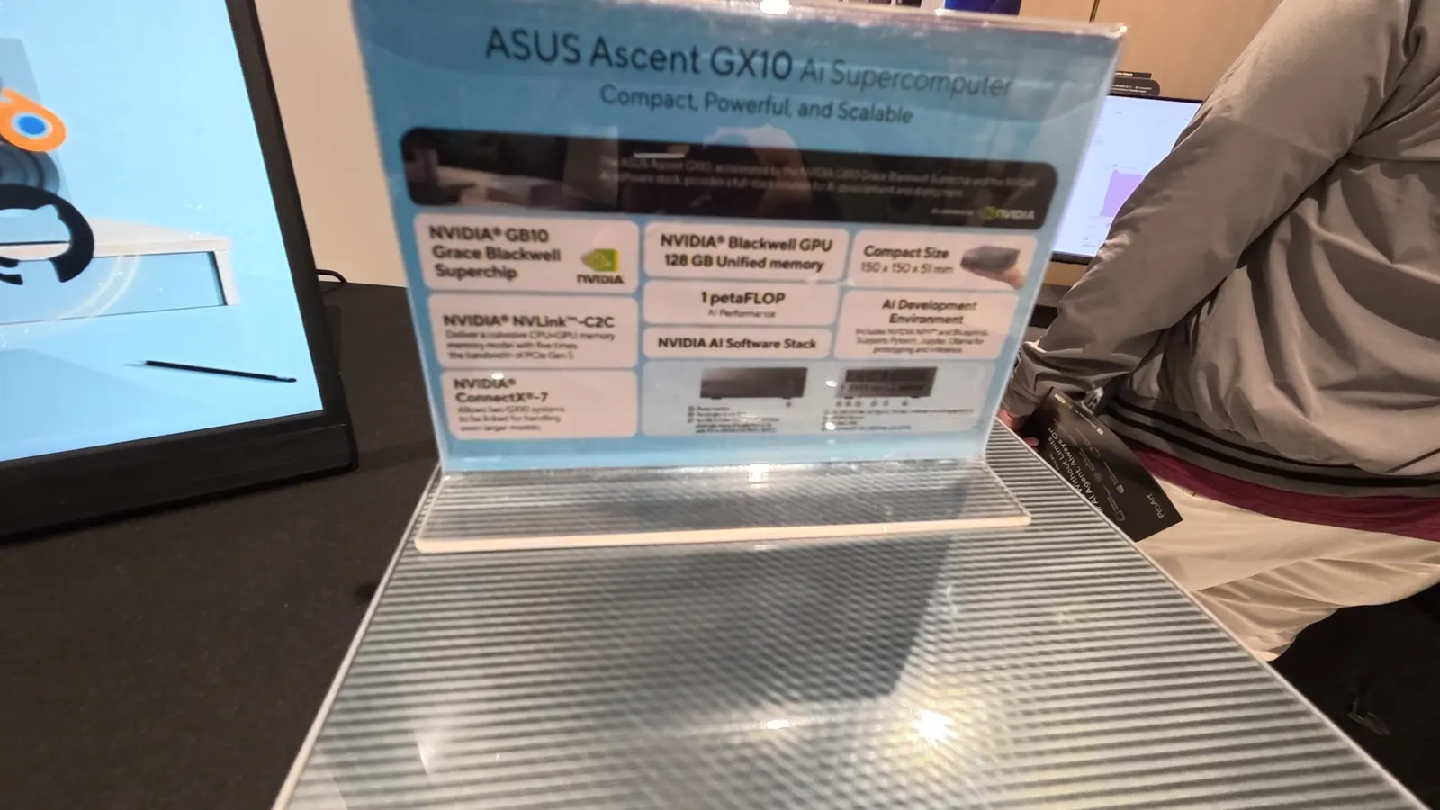 ASUS Ascent GX10 AI Supercomputer specification placard