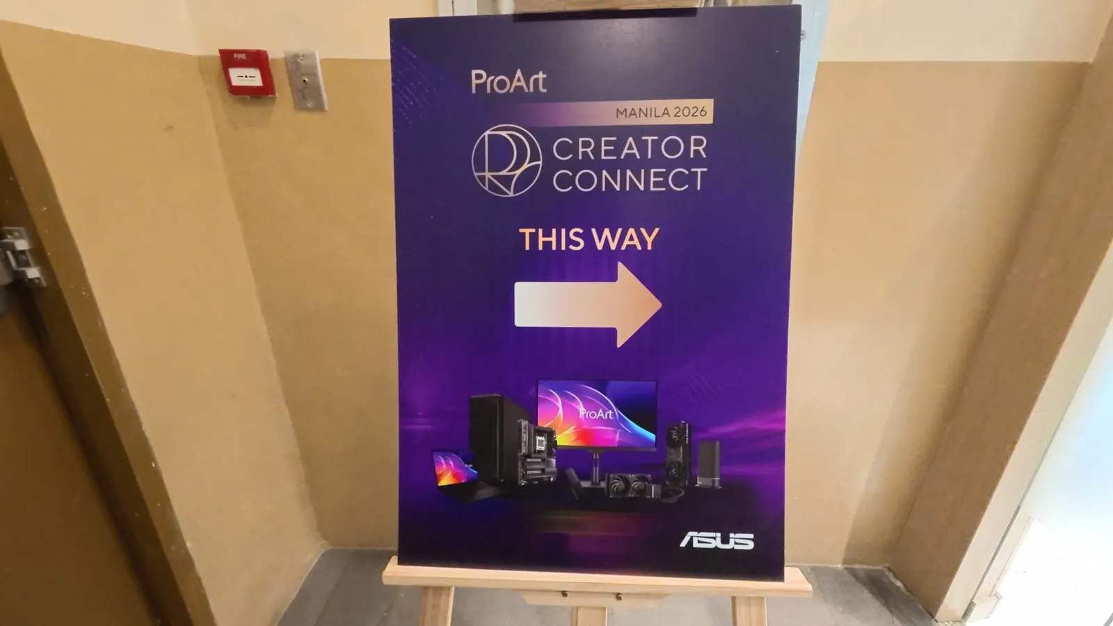 Creator Connect Manila 2026 signage with an arrow reading This Way